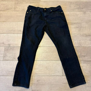 Men's Black Jeans Waist 39 with Blue Accents